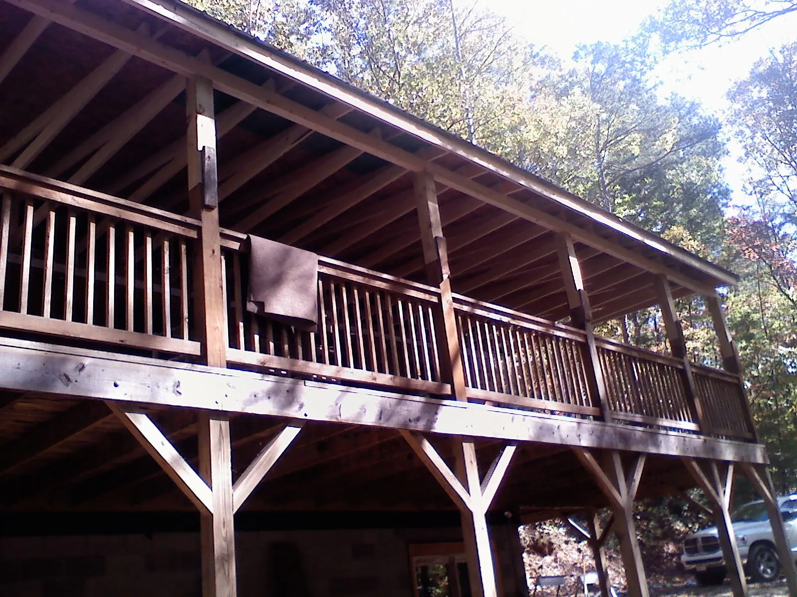 Timber framing under a new elevated porch and deck — Roof Leak Repair in Reinholds by Roofing Brothers